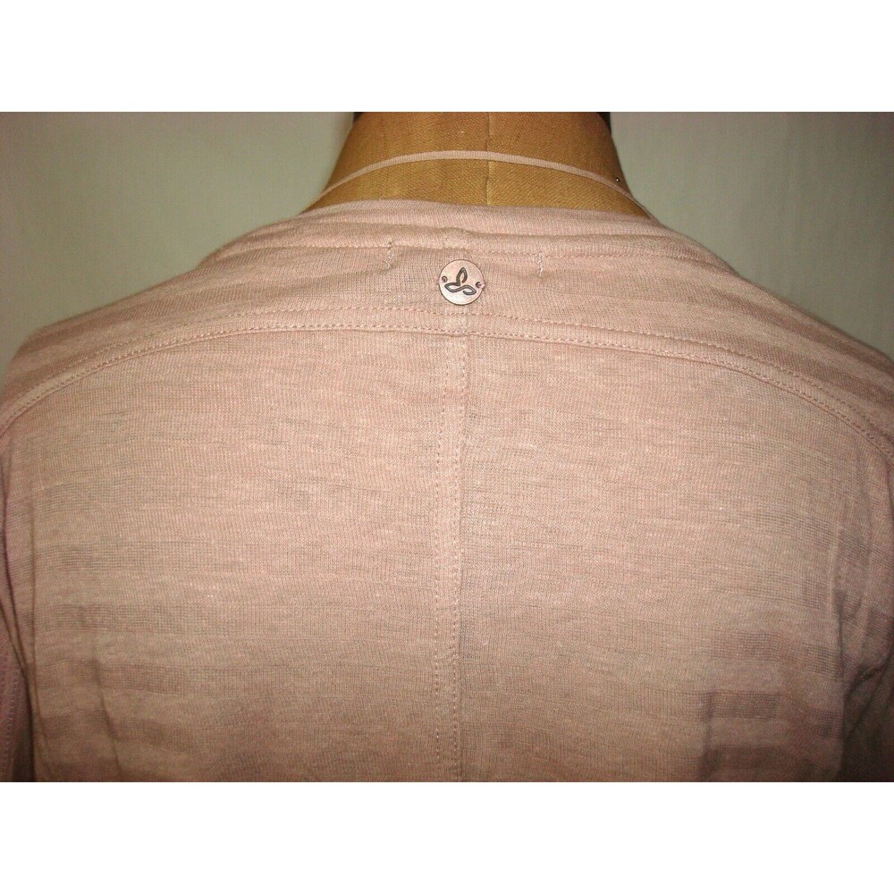 New Womens NWT S PrAna Top Cotton Gladis Organic Casual Champagne LS Logo Dolman - Picture 6 of 10